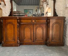 Large Victorian Walnut Mirror Back Sideboard.