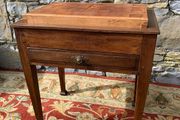 Early 20th Century Solid Oak Butchers Block Prep Table.