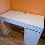 IKEA MICKE White Desk with Shelving Unit, Whiteboard & Storage - Excellent Condition Image 6