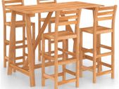 5 Piece Outdoor Bar Set Solid Acacia Wood