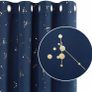 Eyelet Curtains, Blackout Curtains, Gold Constellation Printed Curtains Thermal Insulated Curtains for Bedroom (MULTIPLE COLOURS/SIZES) Image 5