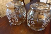2 Matching Retro/vintage style Glass Lampshades