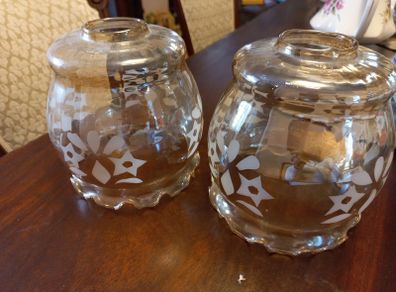 2 Matching Retro/vintage style Glass Lampshades