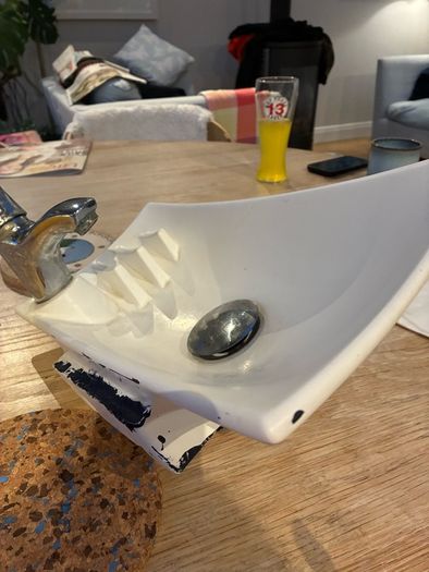 Small used bathroom sink