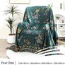 100% Organic Cotton Sofa Large Bed Throw Blanket-150x200cm, Bohemian Double-sided Soft Skin-friendly Throw for Single 2 3 Seater Settees Armchair Couch and Bedspread.Teal/Green Image 6
