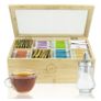 Brand New Premium tea box including sugar shaker 100 bamboo wood, with 8 dividers - Image 2