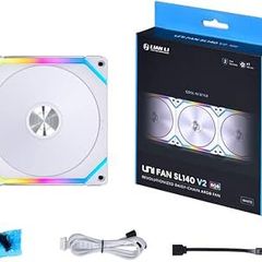 3 x Lian Li UNI SL140 V2 Addressable RGB White 140mm Fan