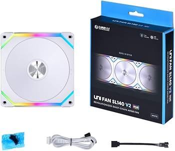 3 x Lian Li UNI SL140 V2 Addressable RGB White 140mm Fan