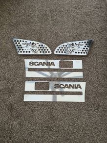 Scania R Series Truck Lorry Enhancements For Footsteps And Upper Grill Polished Steel Decorations(GAR)