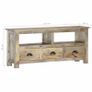 TV Cabinet 110x30x50 cm Solid Mango Wood Image 6