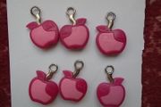 Craft supplies,Charms,Pink apple charms,