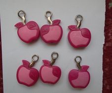 Craft supplies,Charms,Pink apple charms,