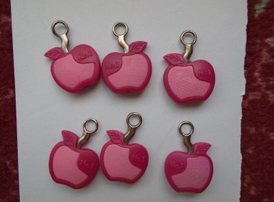 Craft supplies,Charms,Pink apple charms,
