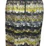 M&S Yellow Multi Geometric Print Linen Blend  Pencil Skirt Pockets Lined  Uk 14 Image 5