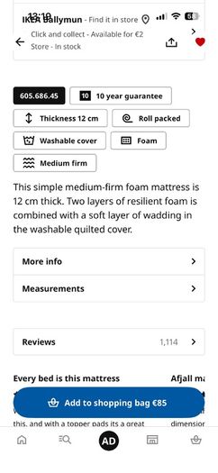 ikea narrow mattress brand new