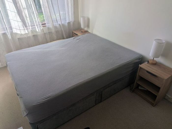 Complete Bed Set: Emma Mattress + JYSK Storage Base + 2 Lockers and Touch Lamps