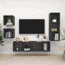 4 Piece TV Cabinet Set Grey Chipboard Image 5