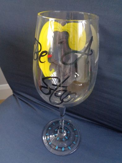 Hand Painted Wine Glass for Sale