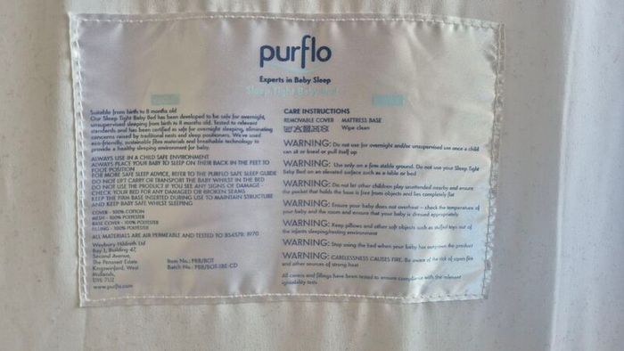 Purflo Sleep Tight Baby Bed