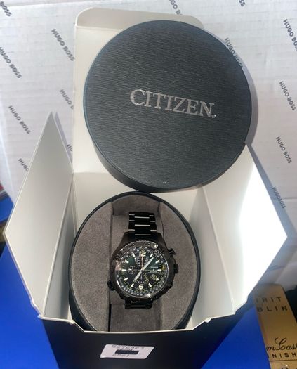 Citizen Promaster Navihawk A-T Ion Plated Bracelet Watch eco drive radio controlled brand new