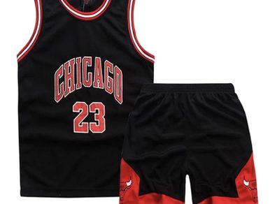 Boys 2 Piece Sleeveless Basketball Training Jersey and Shorts Set