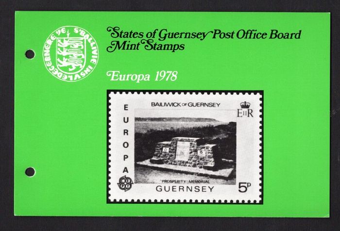 1978 Guernsey Europa Stamps Monuments Commemorative Stamps Presentation Pack