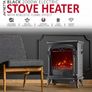 Electric Fireplace Stove Heater with Log Wood Burner Effect - with Fire Flame Effect 1750-1950 watts Image 2