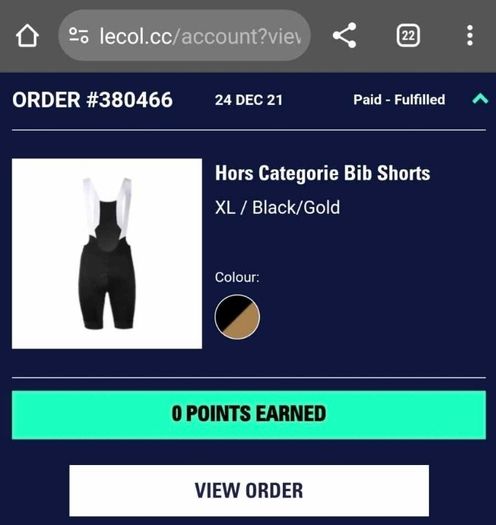 le col hors categorie black/gold kit