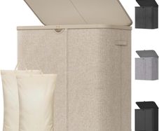 Lifewit 145L Double Laundry Basket with Lid Foldable and Handles - Brand New