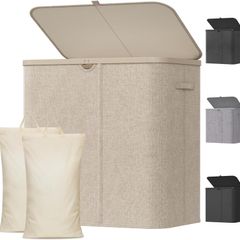 Lifewit 145L Double Laundry Basket with Lid Foldable and Handles - Brand New