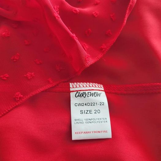 CurveWow red dress, Size 20, BNWT
