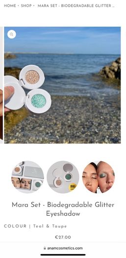 Anam Cosmetics Mara Set - Biodegradable Glitter Eyeshadow COLOUR | Teal & Taupe