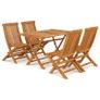 5 Piece Garden Dining Set Solid Teak Wood Image 5