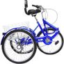 24 Inch Foldable Tricycle for Adults, Bicycle for Seniors, Folding Tricycle with Storage Basket, 7 Gears, Ideal for Shopping, Weights Capacity 120 kg, Blue Image 2
