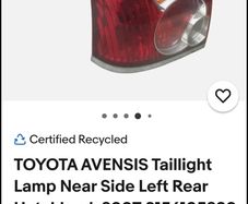 toyota advensis rear light