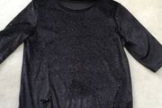 Ladies black velvet sparkly top. Size 8.