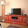 TV Cabinet Solid Mango Wood Pink Hand Painted Image 7