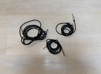 Three XLR to Jack instrument cables