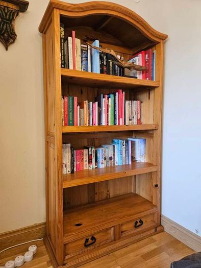 Large 4 shelf , 2 drawer Bookcase. Mexican Pine.