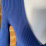 Cardigan cropped top wrap around women size 10 blue Sisley Image 5