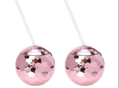 New TOPBATHY 2 Pieces Disco Ball Cups with Straws,