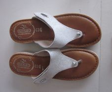Fly Fot Leather, Touch-Fasten Toe Post Sandals Light Grey S5
