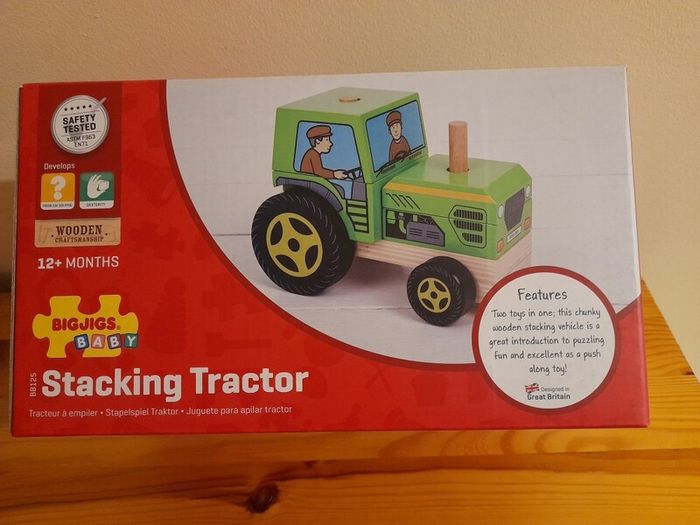 New:  Bigjigs wooden Stacking Tractor