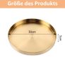 Brand New Golden Round Decorative Tray Image 4