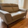 Light grey leather sofa set - 3-seater and 2-seater Image 3