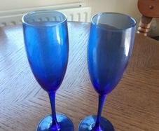 Cobalt blue champagne flutes