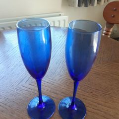 Cobalt blue champagne flutes