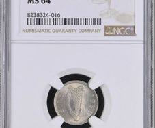 Ireland 1953 | Irish 3p | 3 Pence | Hare | KM.12a | MS 64