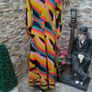 Vintage 60s 70s psychedelic abstract print maxi dress size small postage included Image 6