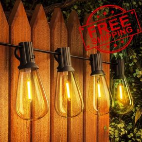 NEW SALE | 60FT Outdoor LED String Lights, ST38 Garden String Lights Mains Powered,Waterproof LED Outdoor Festoon Lights, 30 Plus 1 Bulbs 2700K Outside Patio String Lights for Decor Cafe Party Wedding
